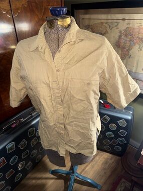 Ashley Morgan Sport Women's Size S Khaki Utility Shirt PerfectforHiking&Travel!